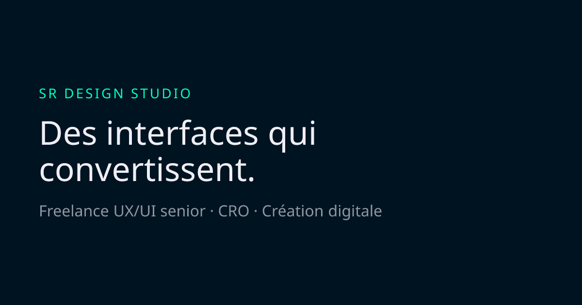 SR Design Studio — Freelance UX/UI senior à Saint-Brieuc